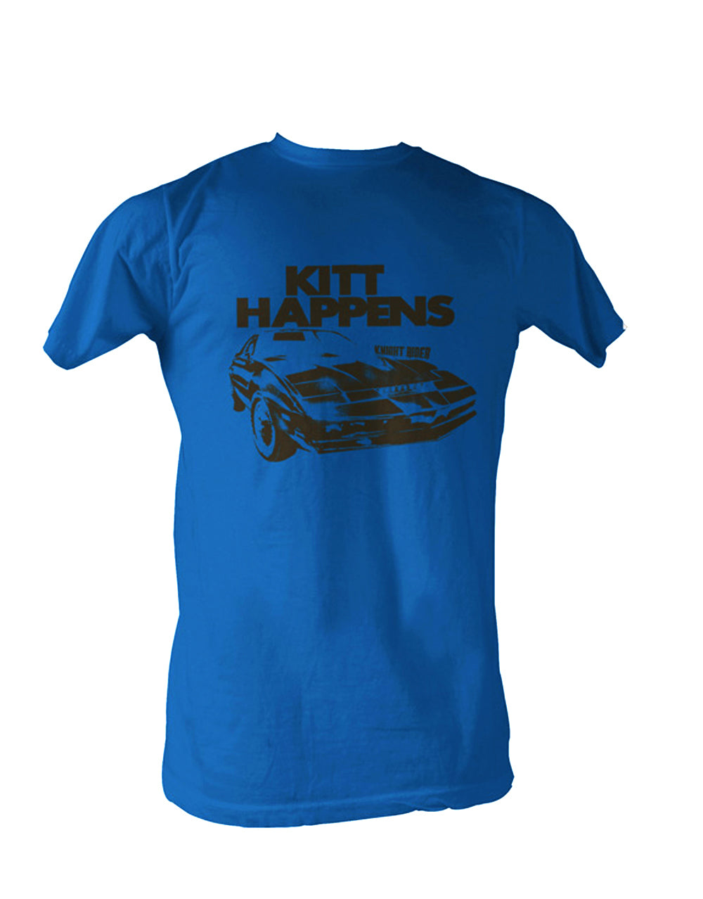 Knight Rider Kitt happens graphic on a blue adult t-shirt.