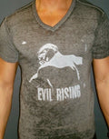 Bane The Dark Knight Rises evil rising graphic on a dark grey heathered adult t-shirt.