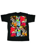 Looney Tunes wild toons graphic on a black adult t-shirt.