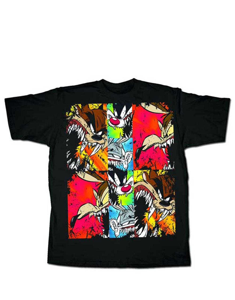 Looney Tunes wild toons graphic on a black adult t-shirt.