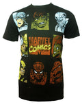 Marvel Avengers marvel comics graphic on a black adult t-shirt.
