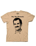 Nice moustache graphic on a beige adult t-shirt.