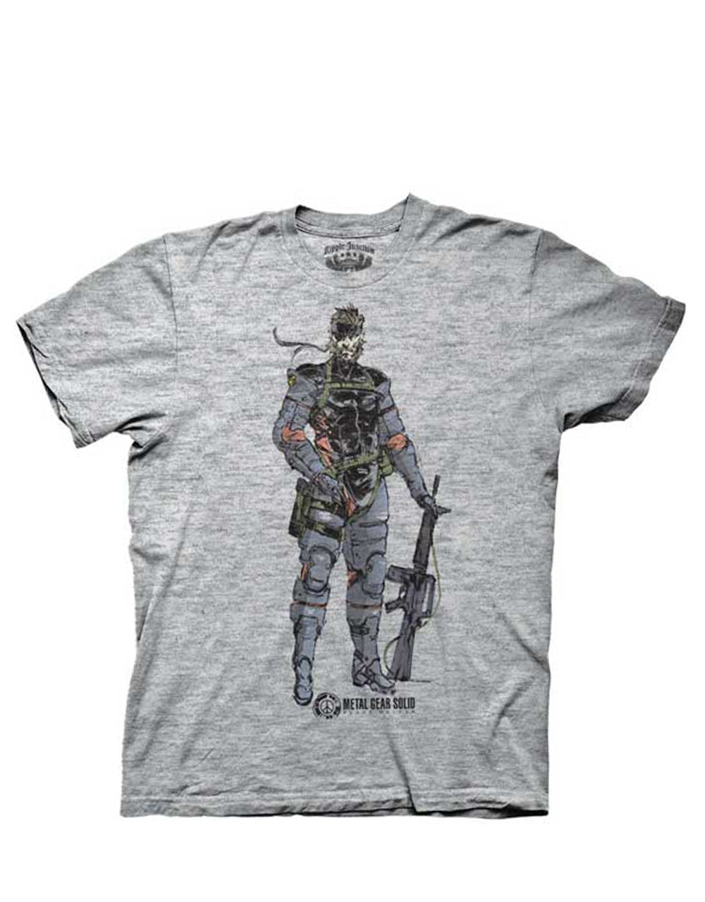 Fox Hound special forces graphic on a heathered grey adult t-shirt.