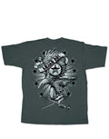 Sonic the Hedgehog sound graphic on a heathered grey adult t-shirt.