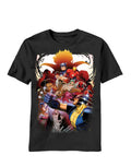 Marvel vs Capcom huge group graphic on a black adult t-shirt.