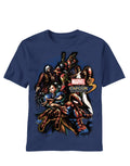 Marvel vs Capcom lets be fair graphic on a navy blue adult t-shirt.
