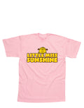 Little Miss Sunshine graphic on a pink kids t-shirt.