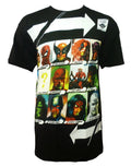 Marvel Avengers skrull faces graphic on a black adult t-shirt.