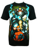 Marvel Avengers ultimates graphic on a black adult t-shirt.