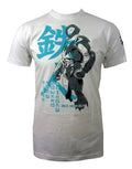 Iron Man samurai graphic on a white adult t-shirt.