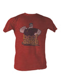 Popeye character Brutus in a muscular beefcake design on a red tee.
