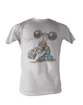 Popeye drawn in a rough sketch style on a white adult t-shirt.