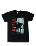 Popeye character Brutus showing off a scar on a black t-shirt.