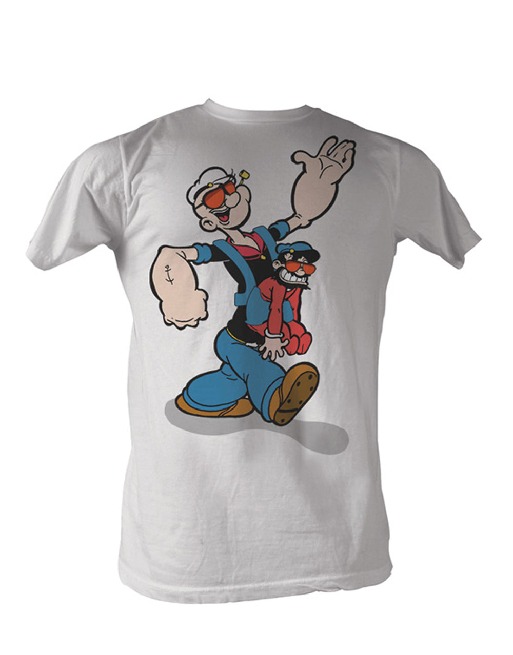 Popeye Pappa-themed illustration on a white adult t-shirt.