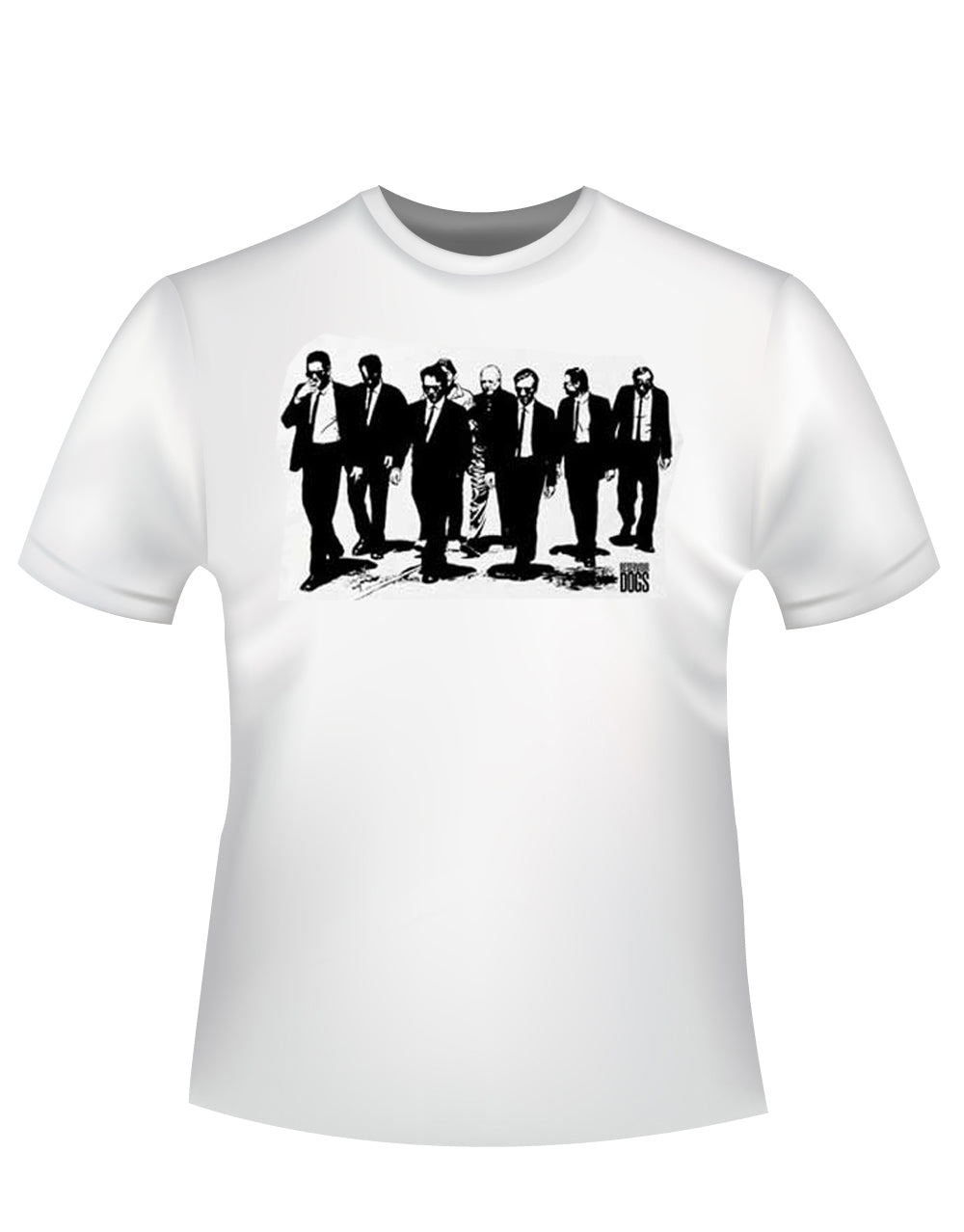 Group walking graphic on a white adult t-shirt.