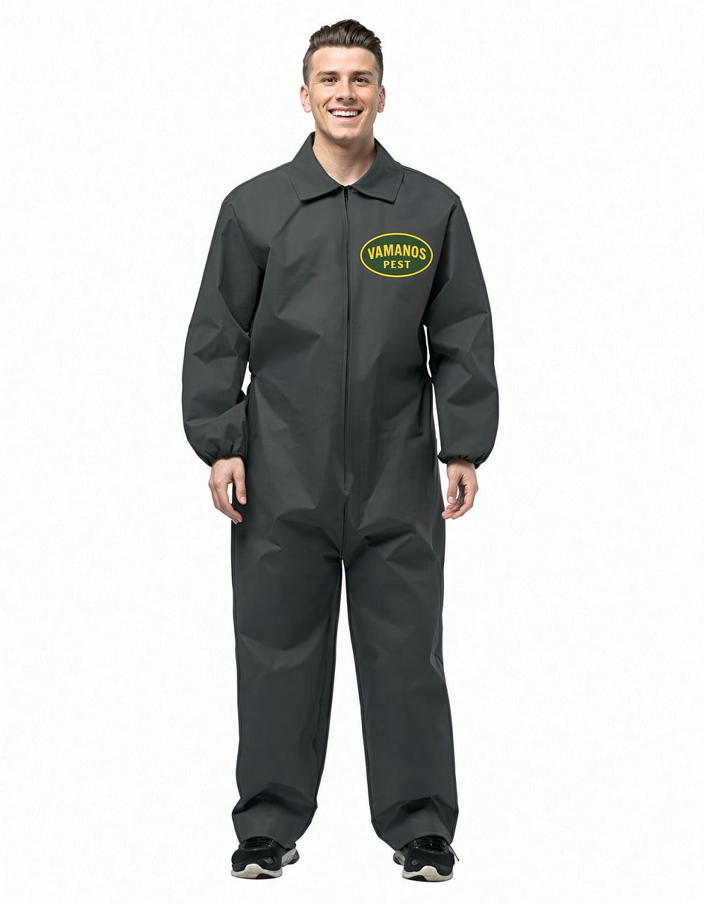 Breaking Bad Vamanos Pest Control jumpsuit costume for adults.