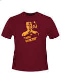 Rocky Drago I must break you graphic on a maroon adult t-shirt.