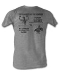 Rocky rematch of the century graphic on a light grey adult t-shirt.