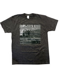 Rocky Philly graphic on a heathered dark grey adult t-shirt.