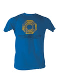Adult blue t-shirt featuring the Omni Consumer Products logo from Robocop.