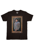 The Kramer graphic on a black adult t-shirt.