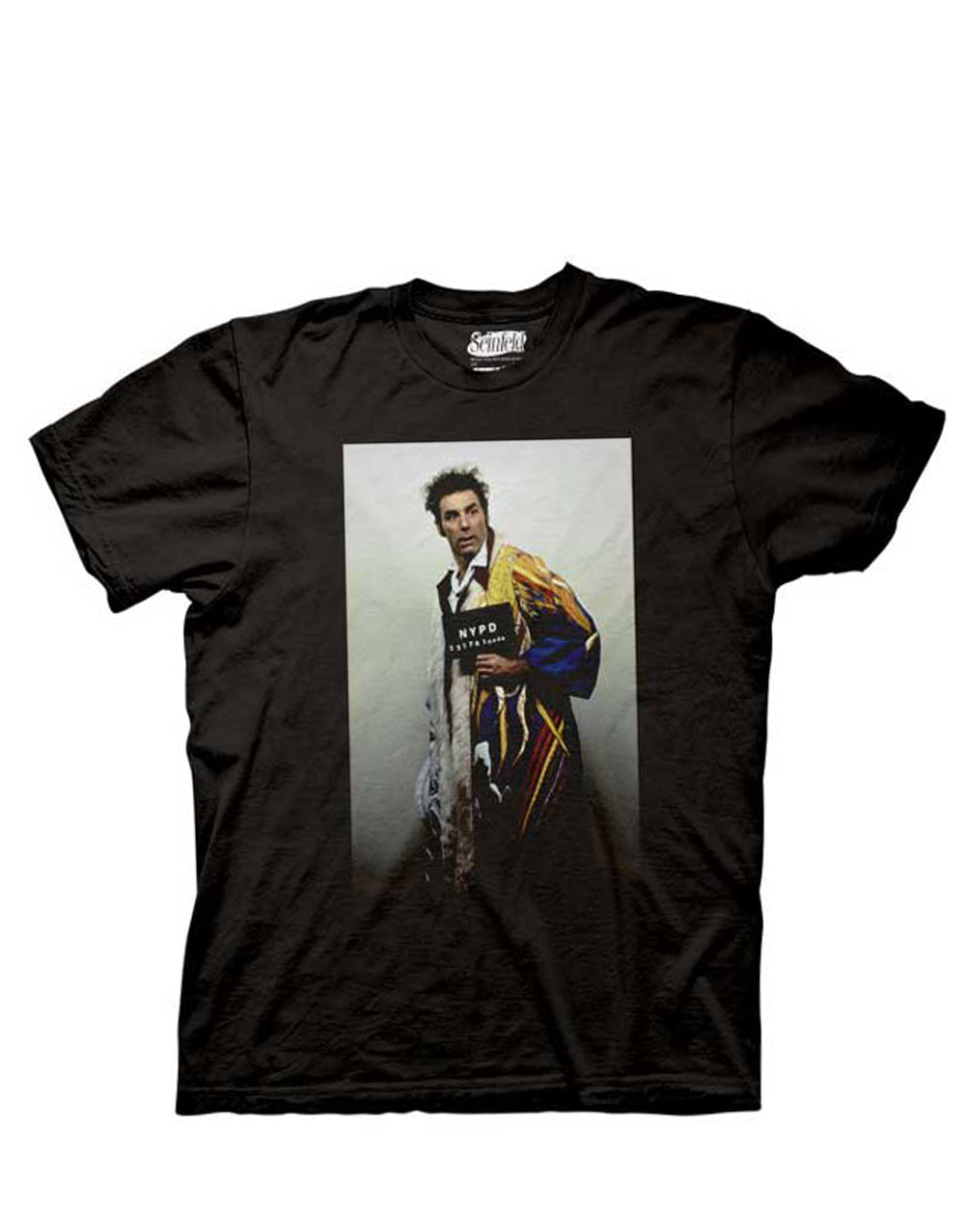 Kramer as a pimp graphic on a black adult t-shirt.