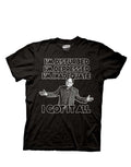 Disturbed depressed inadequate graphic on a black adult t-shirt.