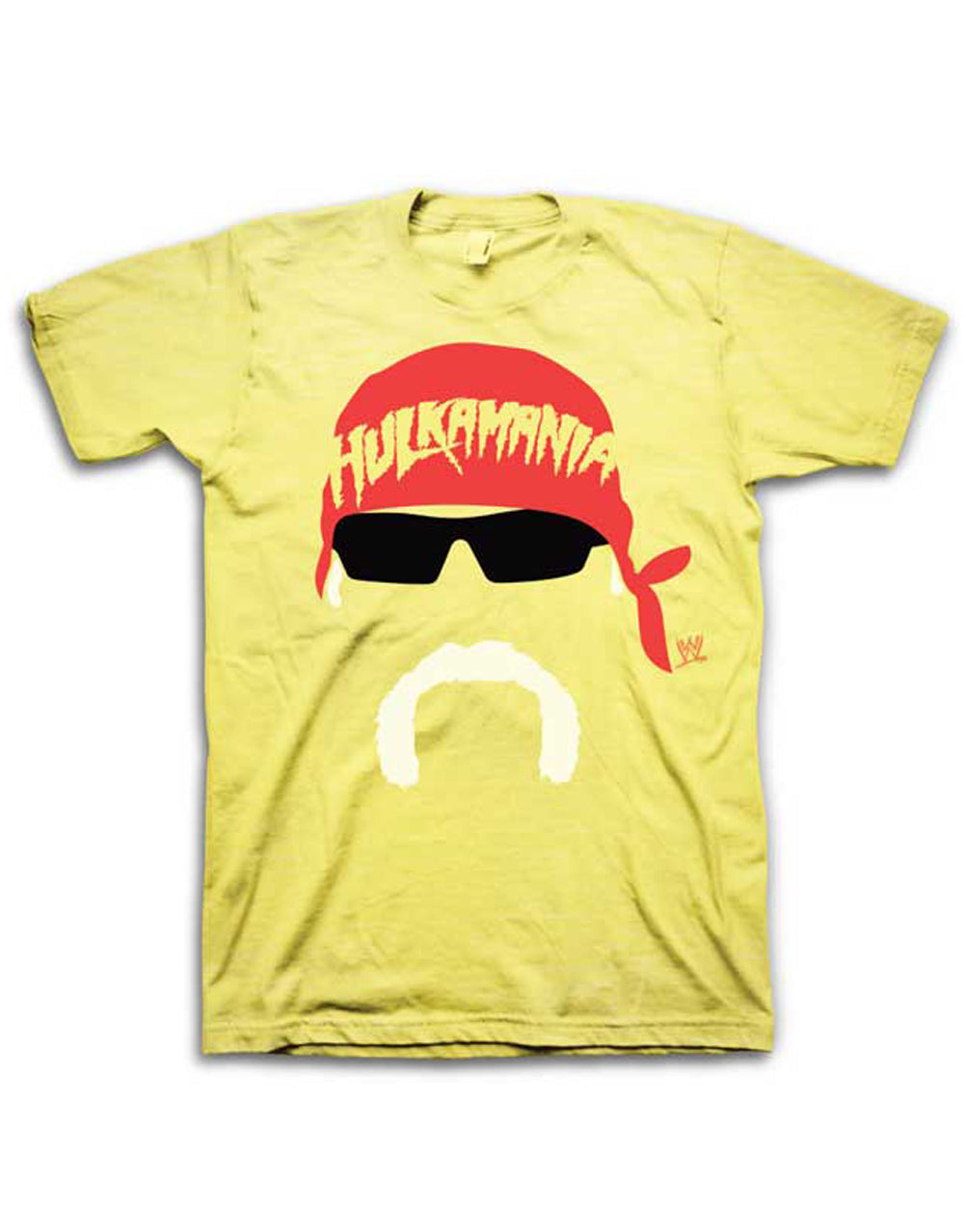 Official WWE Hulk Hogan Face yellow T-shirt - licensed wrestling apparel