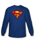 Classic logo graphic on a royal blue adult long sleeve top.