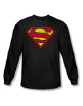 Classic logo graphic on a black adult long sleeve top.