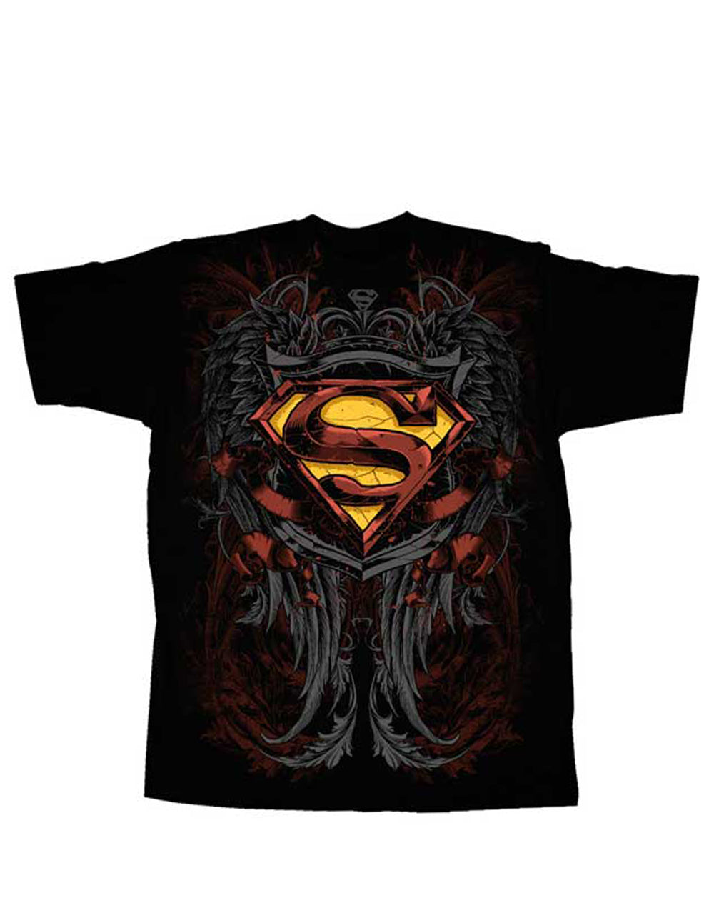 Superman son of Krypton graphic on a black adult t-shirt.