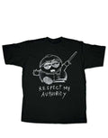 South Park respect graphic on a black adult t-shirt.