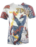 Spider-Man vs Doc Ock graphic on a white adult t-shirt.