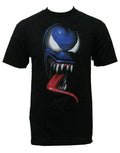 Spider-Man venom head graphic on a black adult t-shirt.