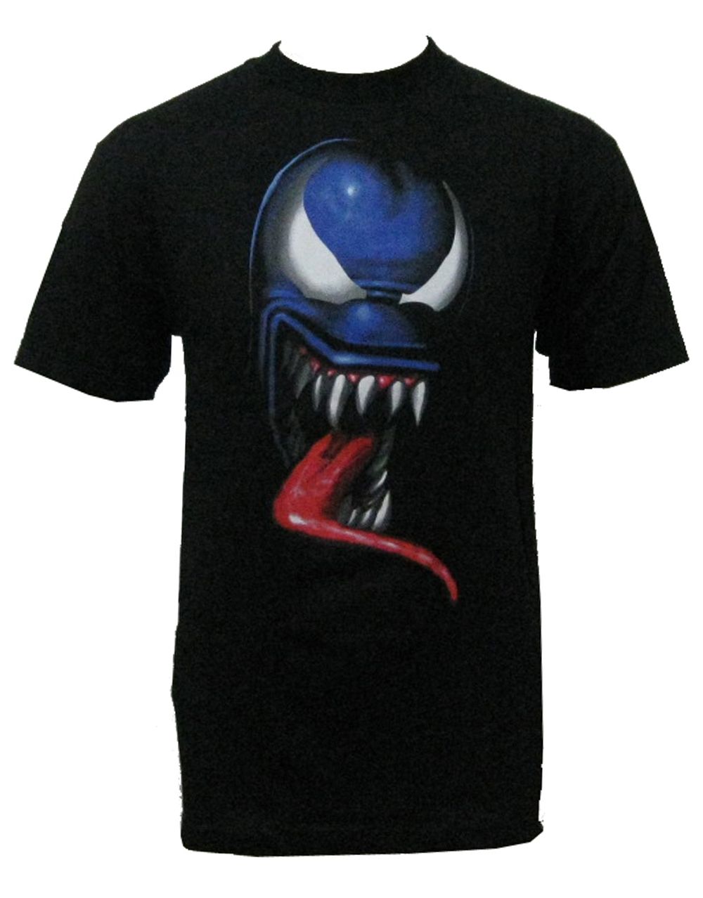 Spider-Man venom head graphic on a black adult t-shirt.