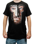 Spartacus slave warrior graphic on a black adult t-shirt.