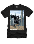 Darth Vader grinding graphic on a black adult t-shirt.