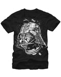 Darth star graphic on a black adult t-shirt.