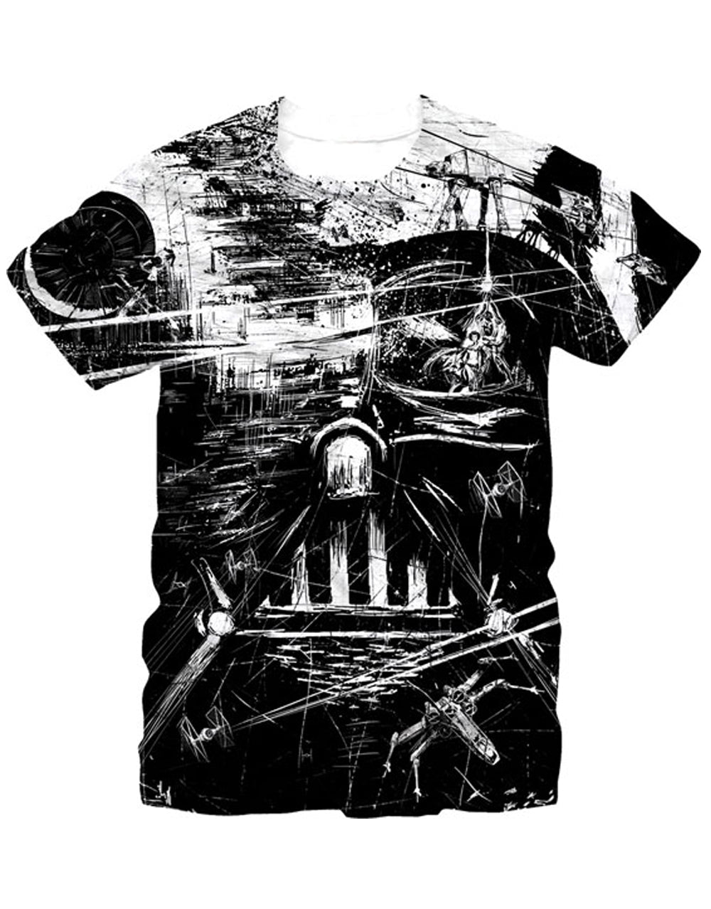 Epic Vader graphic on a white adult t-shirt.