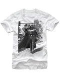 Darth Vader boomer graphic on a white adult t-shirt.