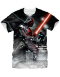 Vader moment of truth graphic on a white adult t-shirt.