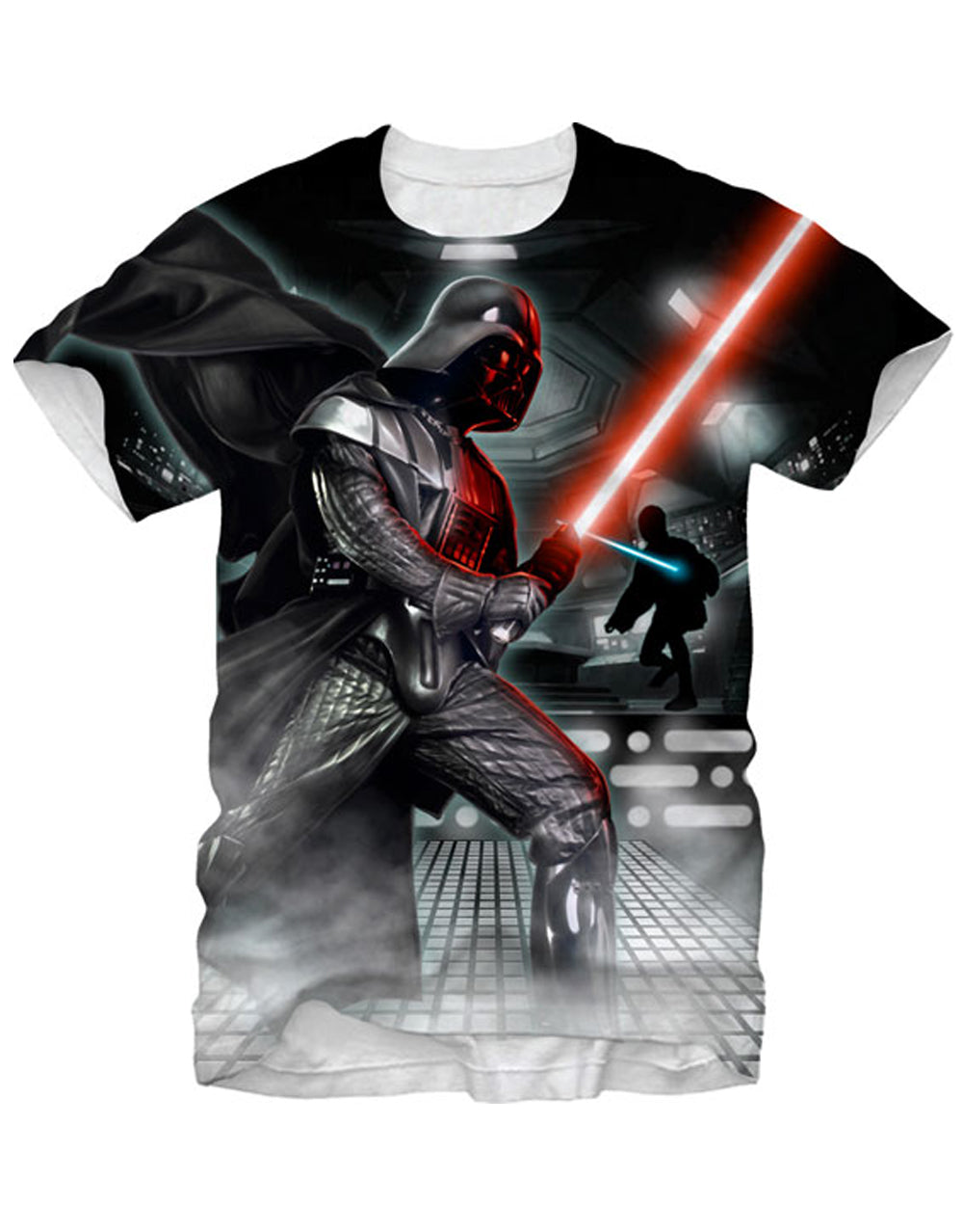 Vader moment of truth graphic on a white adult t-shirt.