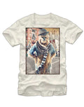 Chewbacca hipster graphic on a cream adult t-shirt.