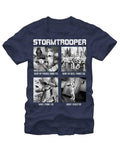 What troopers do graphic on a navy blue adult t-shirt.