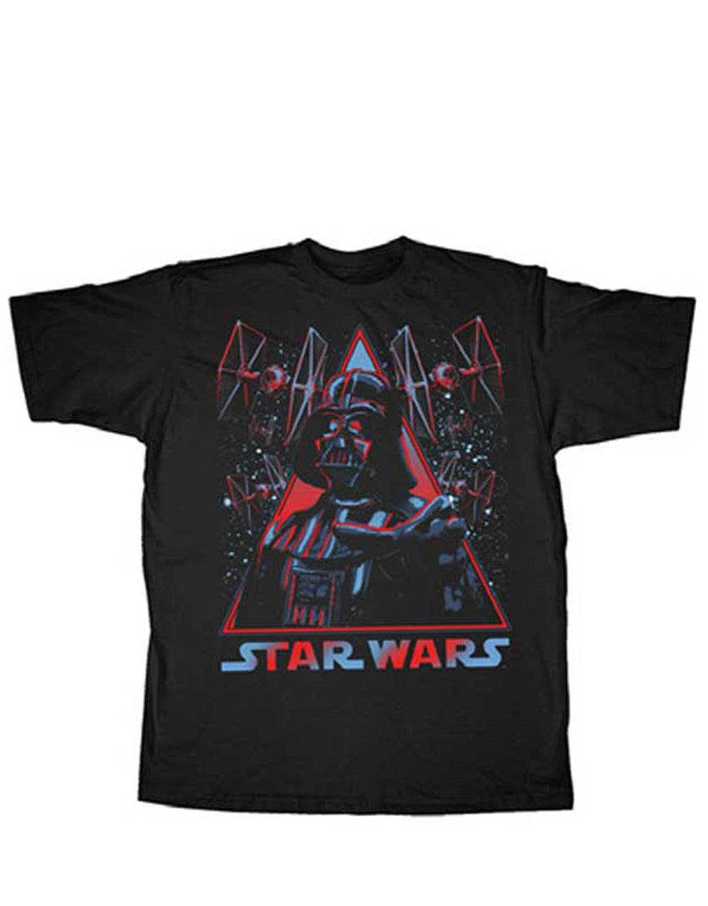 Star Wars Darth Vader Sith lord graphic on a black adult t-shirt.