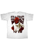 Star Wars the trap graphic on a white adult t-shirt.