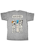 Star Wars trooper cooler graphic on a heathered grey adult t-shirt.