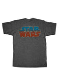 Star Wars a new hope logo graphic on a heathered grey adult t-shirt.