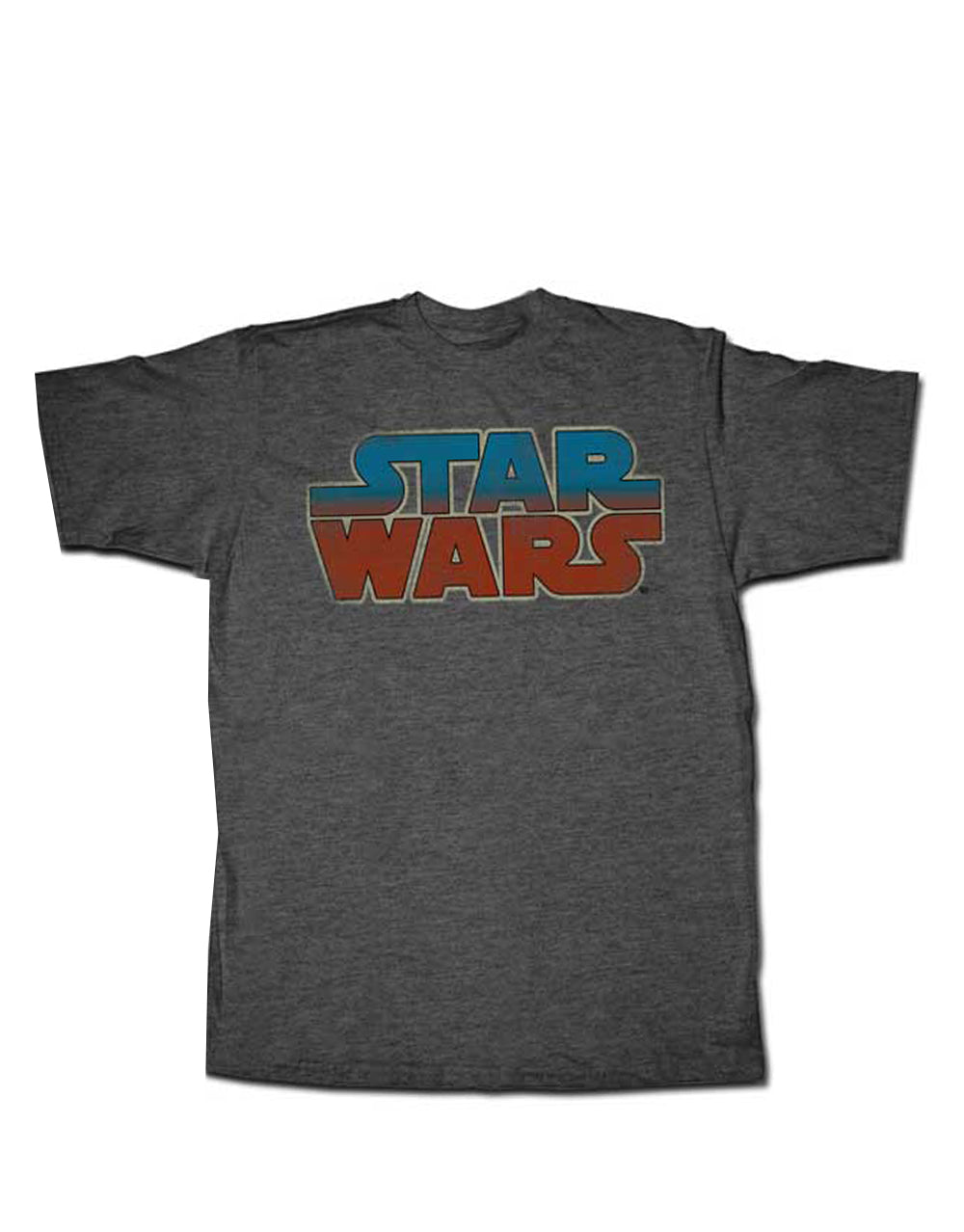 Star Wars a new hope logo graphic on a heathered grey adult t-shirt.