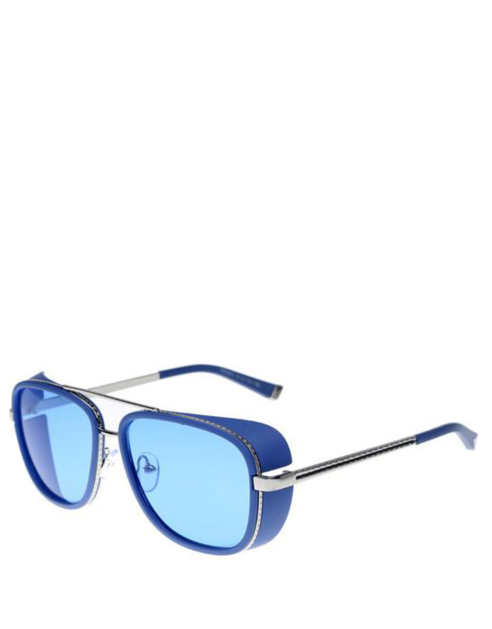 Stark III Sunglasses Style, Blue Silver Frame / Blue Lens